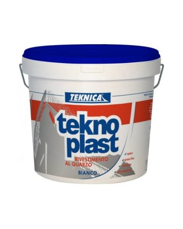 Idropittura TEKNO PLAST al quarzo 14LT BIANCO OPACO mascherante dei supporti,  liscia, compatta e con ottima aderenza. DILUIRE C