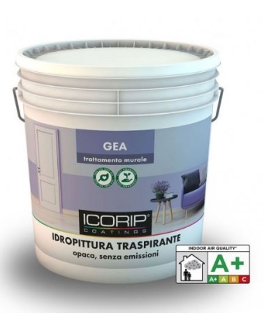 IDROPITTURA TRASPIRANTE LAVABILE GEA BIANCO OPACO (Base P) 12LT SENZA EMISSIONI