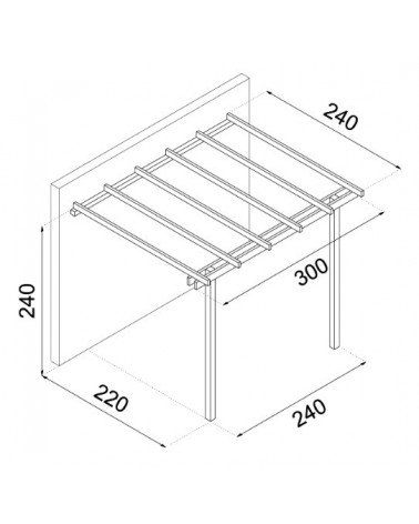 PERGOLA ADDOSSATA 300X240