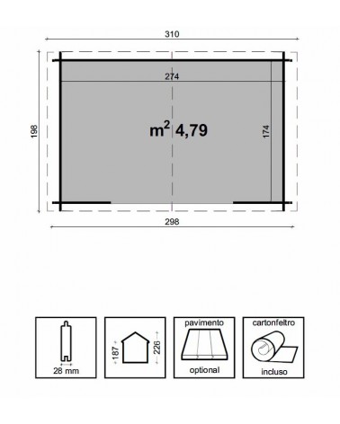 CASETTA AMBRA CM 300X200