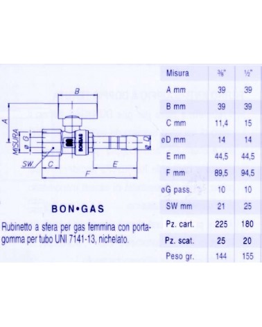 VALVOLA DR GAS PORT F 3/8 