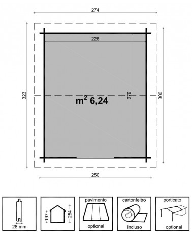 CASETTA ELENA CM. 250X300