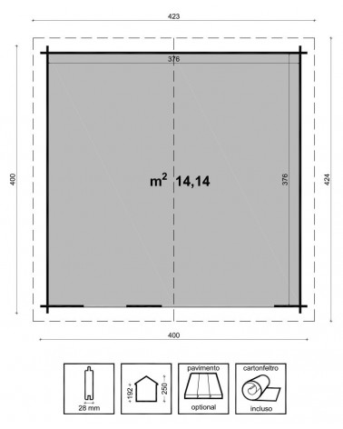 CASETTA INES CM. 400X400