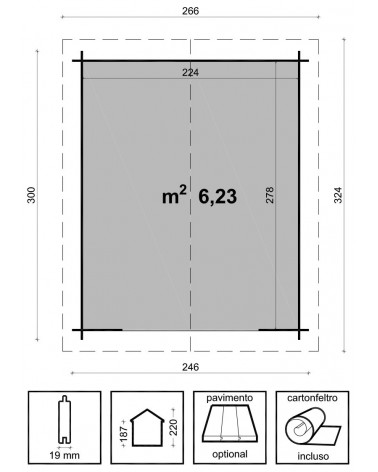 CASETTA VIOLA CM. 246X300