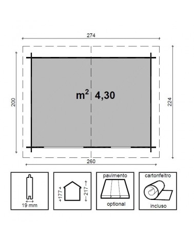 CASETTA AGATA CM 260X200