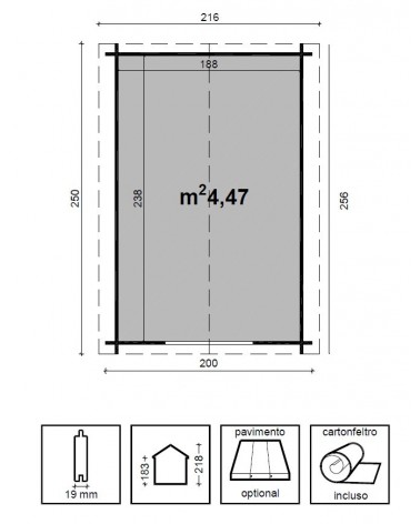 CASETTA GRETA CM 200X250