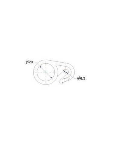 ANELLO IN PLASTICA CON APERTO PER TENDE DOCCIA IN MOPLEN