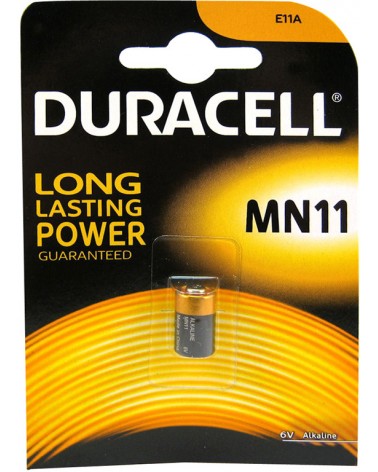 Confezione 1 pila alkalina DURACELL security MN 11 6V - ideale per: portachiavi per chiusure centralizzate, allarmi per l'auto, 