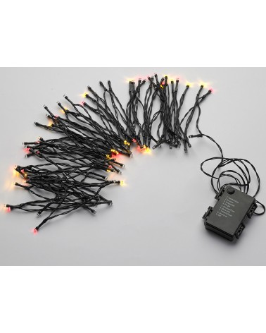 Luci natalizie COLORE MULTICOLOR MAURER a batteria - uso interno ed esterno (IP44) - 100 LED - 8 giochi di luce - timer pre-impo