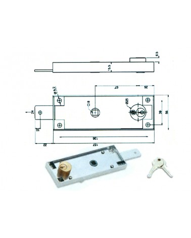 SECUREMME 2290 SERRATURA PER  BASCULANTE CON CILINDRO