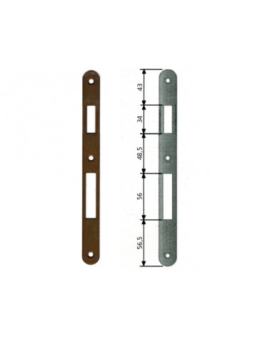 AGB Incontro patent BRONZATA B00590.30 grande L mm.22x L mm.238, con bordo tondo spessore mm.2, in acciaio.