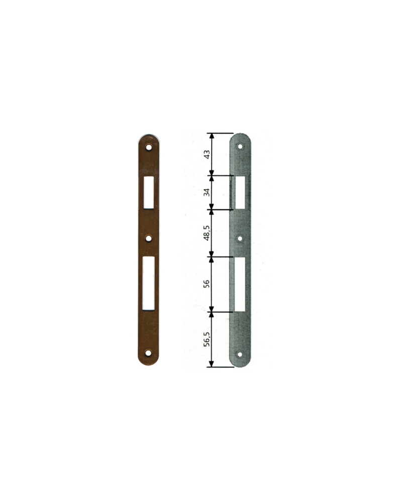 AGB Incontro patent BRONZATA B00590.30 grande L mm.22x L mm.238, con bordo tondo spessore mm.2, in acciaio.