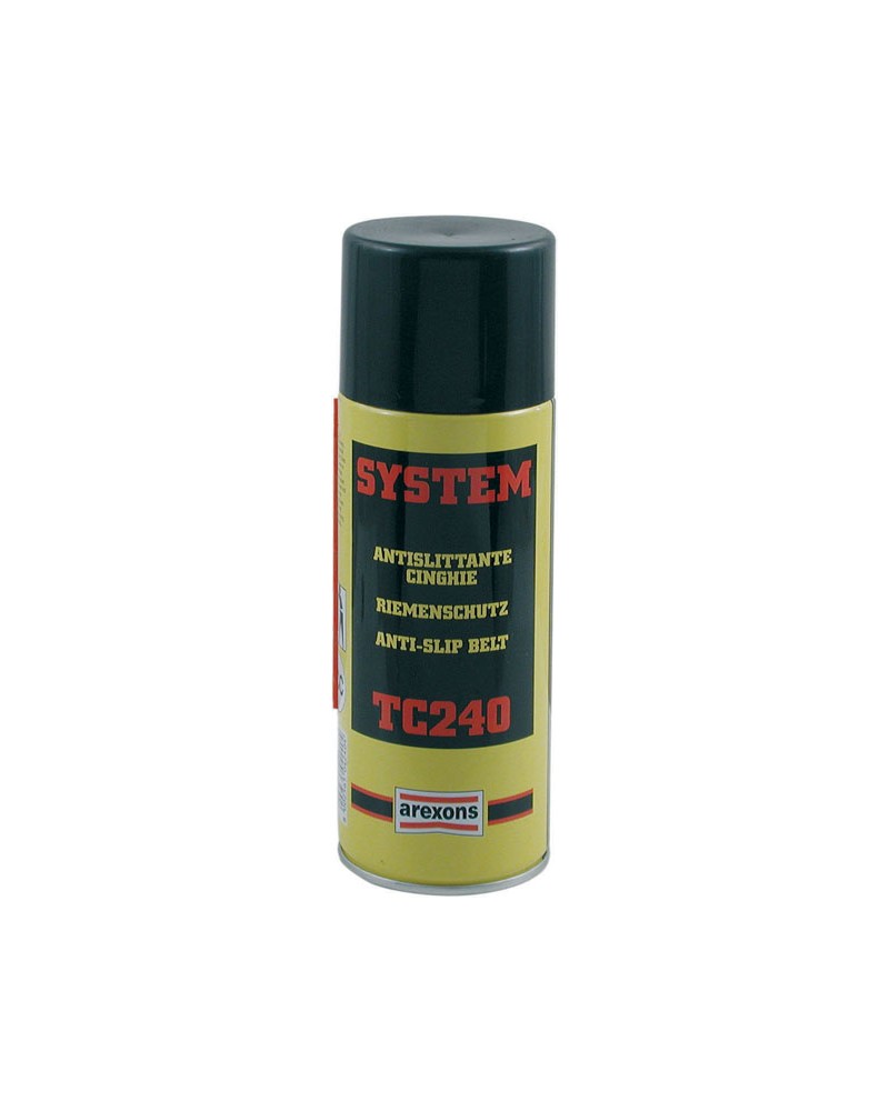 ANTISLITTANTE CINGHIE SPRAY adatto per cinghie piatte, tonde, trapezoidali di cuoio o gomma SYSTEM TC240 ML400