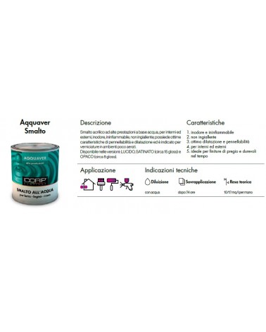 AQQUAVER SMALTO ALL'ACQUA  SATINATO BIANCO 2,5LT  ICORIP