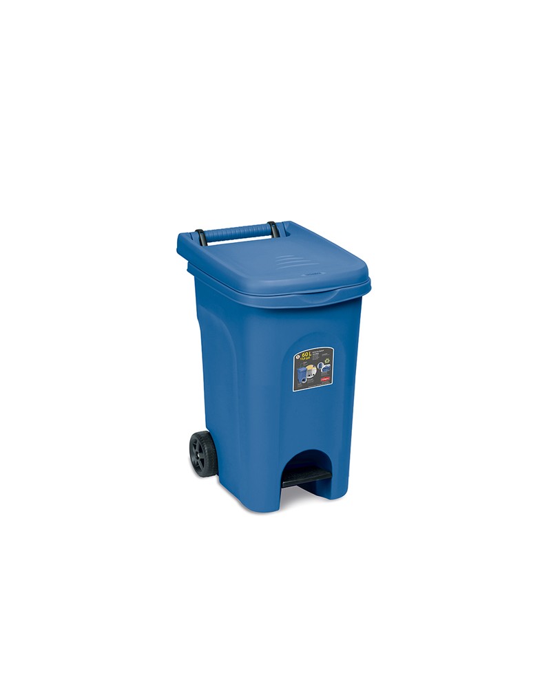 BIDONE Urban Eco System 60 lt con pedale BLU STEFANPLAST