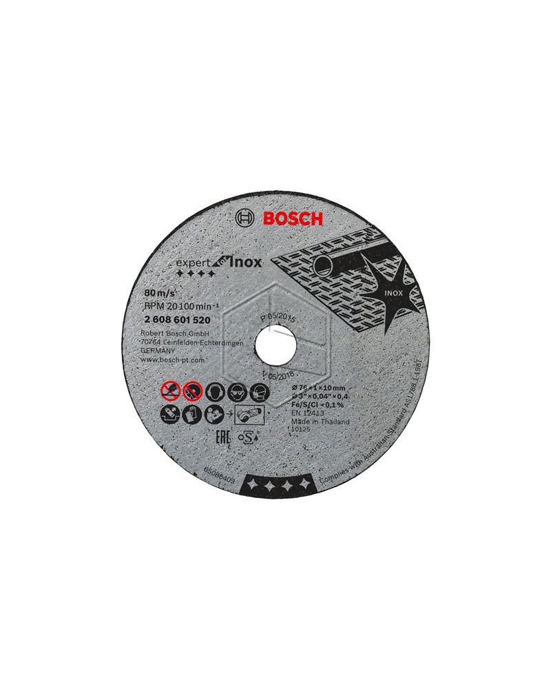 Bosch disco per miniangolare a batteria Litio GWS 10,8-76 V-EC Professional. Misura 76x1x10 mm. Adatto per il taglio di material