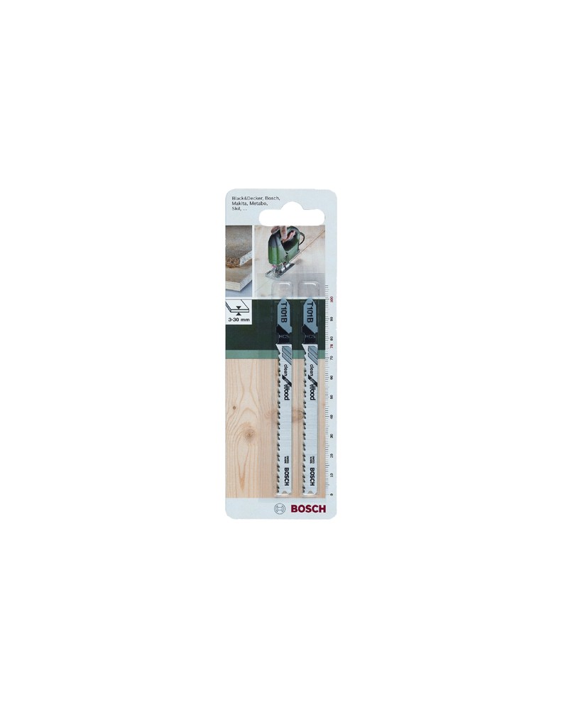 Bosch set 2 lame seghetto alternativo HCS T 101 B PER LEGNO Profondità di taglio: 3-30mm