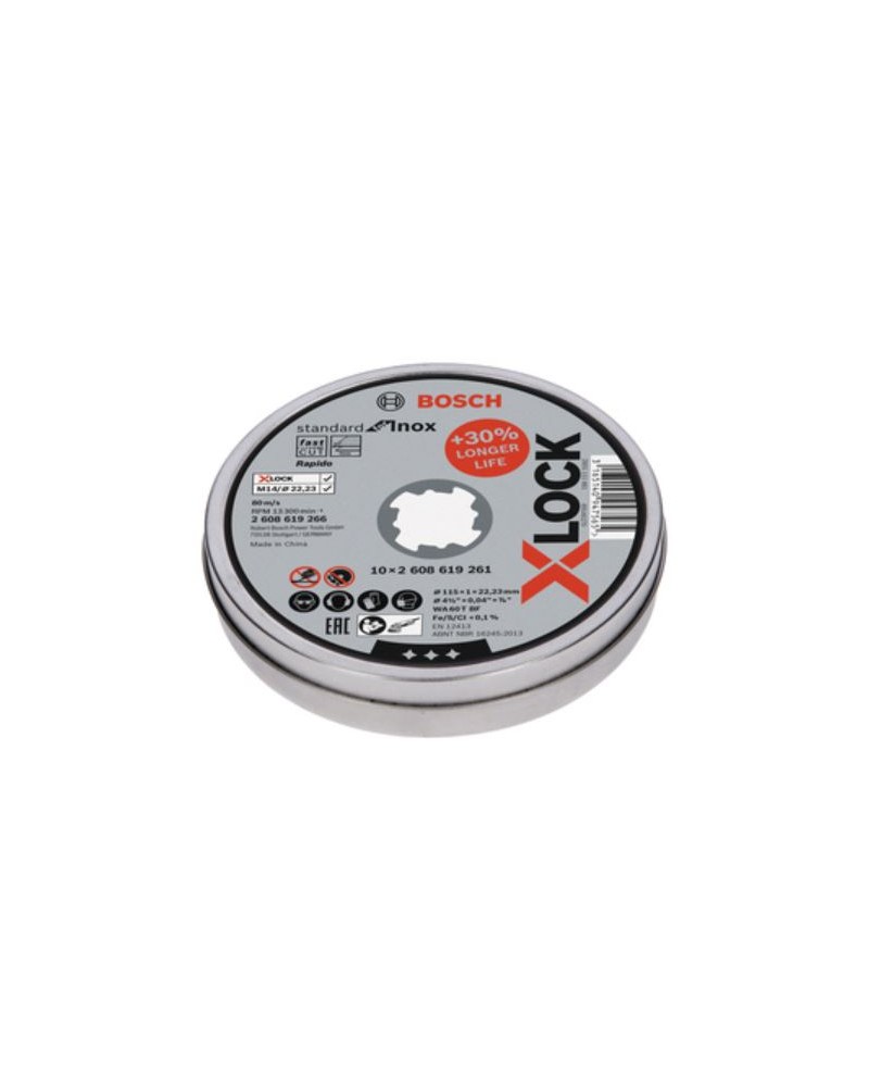 BOSCH-A 10 DISCHI PER INOX XLOCK 115X1,0 MM