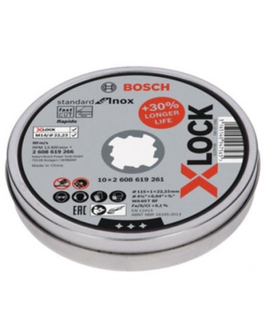 BOSCH-A 10 DISCHI PER INOX XLOCK 115X1,0 MM