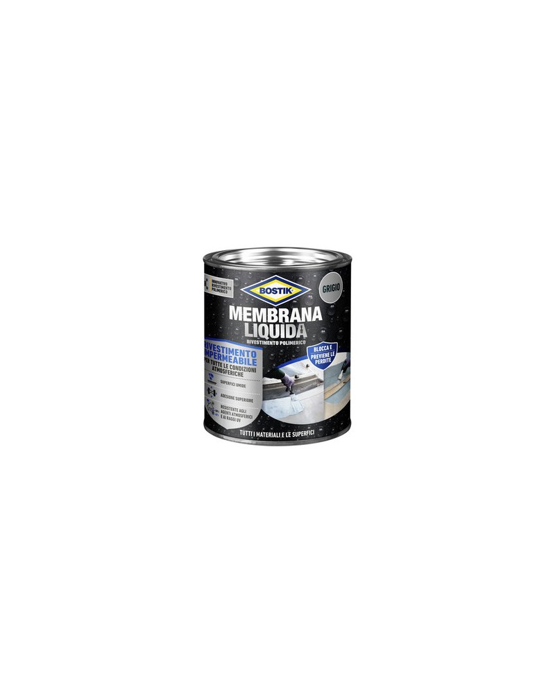 BOSTIK MEMBRANA LIQUIDA RIVESTIMENTO POLIMERICO IMPERMEABILE 1 KG BIANCO