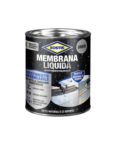 BOSTIK MEMBRANA LIQUIDA RIVESTIMENTO POLIMERICO IMPERMEABILE 1 KG BIANCO