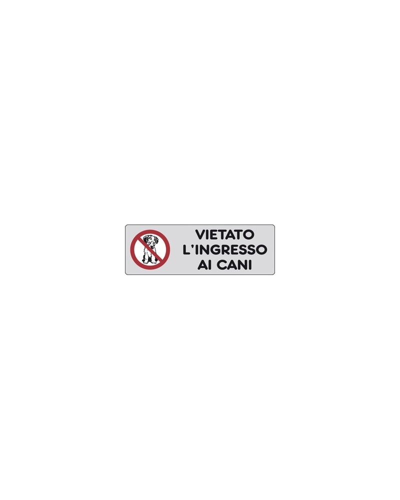 CARTELLINO ADESIVO VIETATO L\'INGRESSO AI CANI 150X50MM