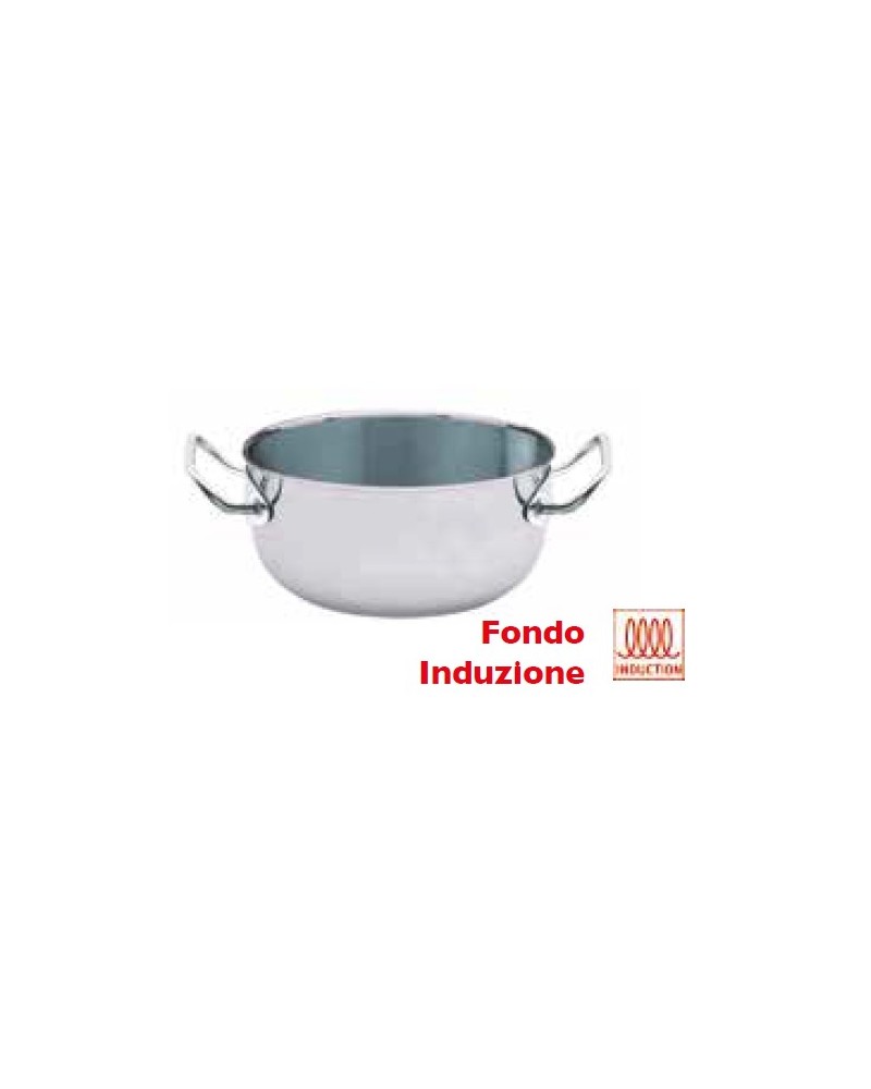 CASSERUOLA 2 MANICI CM32 LT10 H13CM IN ACCIAIO INOX 18/10. Linea catering art. 540sfh. Adatta a tutti i tipi do piani cottura.