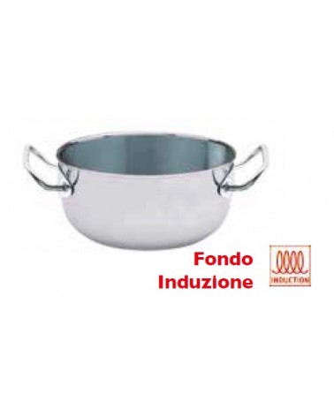 CASSERUOLA 2 MANICI CM32 LT10 H13CM IN ACCIAIO INOX 18/10. Linea catering art. 540sfh. Adatta a tutti i tipi do piani cottura.