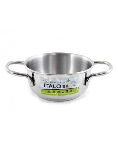 CASSERUOLA FONDA 18CM in acciaio inox AISI 430 con 2 manici