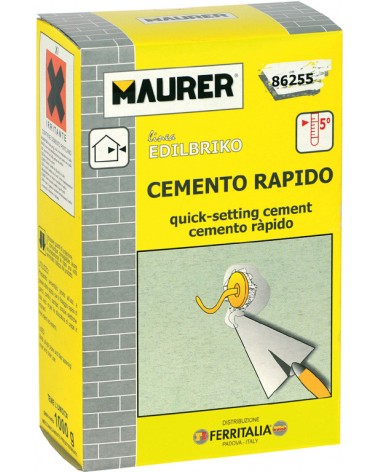 Cemento rapido MAURER EDILBRIKO 5kg per fissaggio di zanche, tasselli, piastrelle e tubi - adatto per uso interno ed esterno