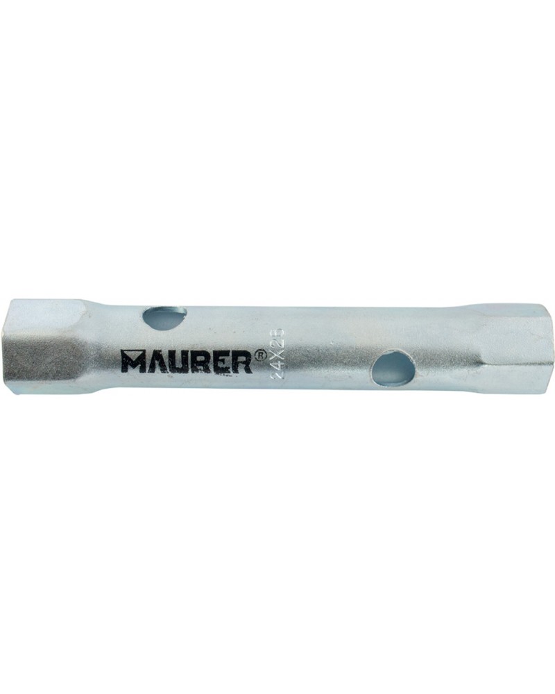 Chiave a tubo 16X17MM  doppia esagonale MAURER - leggera, in acciaio stampato cromato