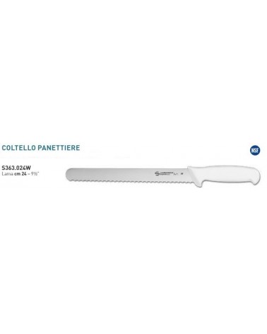 COLTELLO PANETTIERE MANICO BIANCO linea SUPRA CM24 AMBROGIO SANELLI