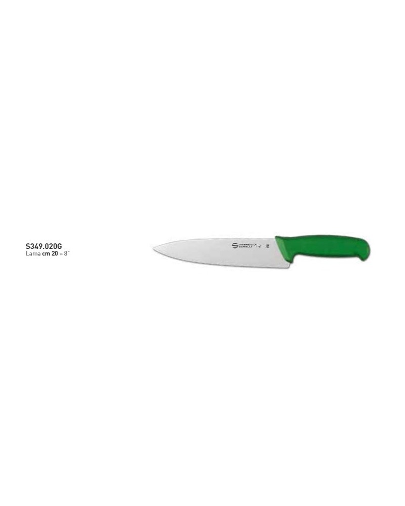 COLTELLO TRINCIANTE MANICO VERDE SUPRA CM.20 AMBROGIO SANELLI COD.S349.020G