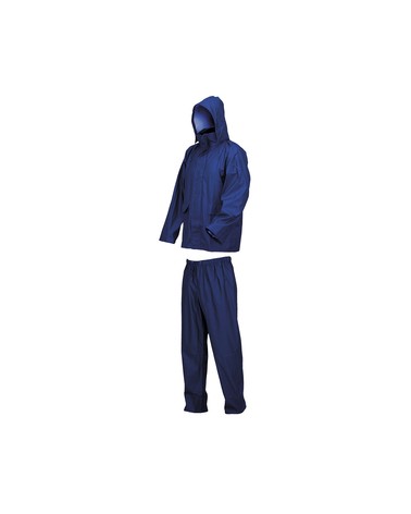 COMPLETO IMPERMEABILE LLUVIA TAGLIA XXL. Mod. LLUVIA in poliuretano-PVC-poliestere. Composto da giacca e pantaloni. Taglia L Col