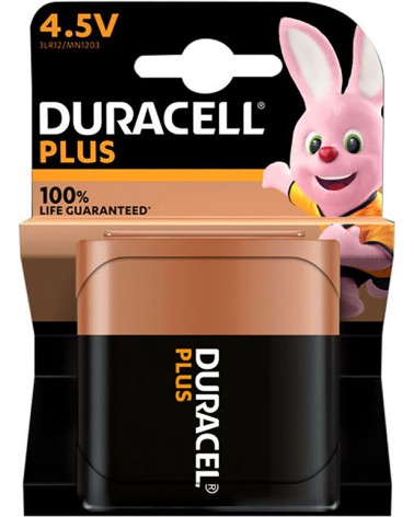 Confezione 1 pila alkaline DURACELL PLUS 100 - piatta 4,5V MN1203