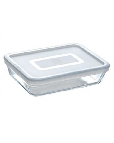 Cook & Freeze contenitore rettangolare in vetro extra resistente con coperchio in plastica 25x19xH8cm. 2,6LT PER FORNO (220°C) E