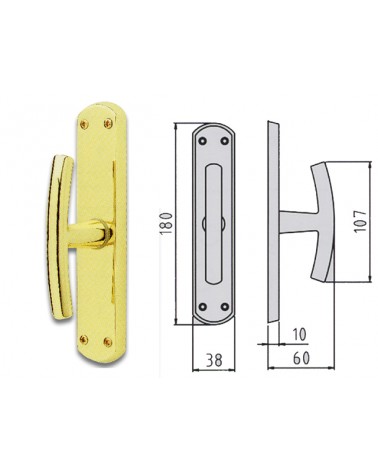 Cremonese in ottone cromato satinato serie Milena EZ 744406003. Dimensione 180X38 mm.