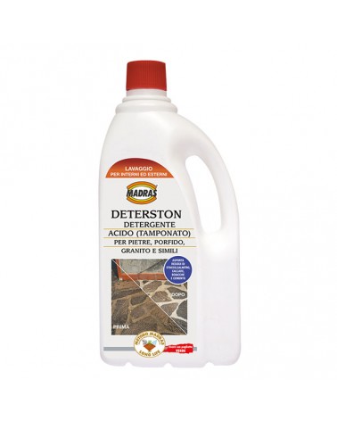 DETERSTON DETERGENTE, COMPOSTO ACIDO (TAMPONATO) PER PIETRA SERENA, PORFIDO, GRANITO E SIMILI DA 1LT