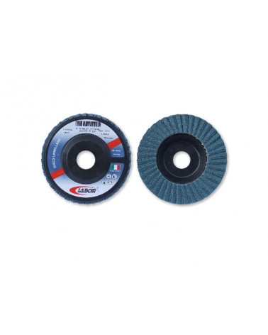 Disco abrasivo lamellare allo zirconio. Supporto in nylon. DIAMETRO MM115 GRANA 100