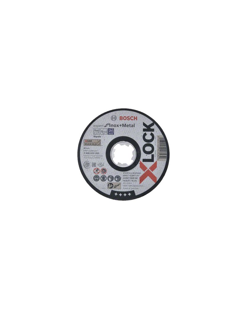 DISCO DA TAGLIO PER INOX X-LOCK MM.115X1,0 BOSCH-B ART. 2 608 619 261