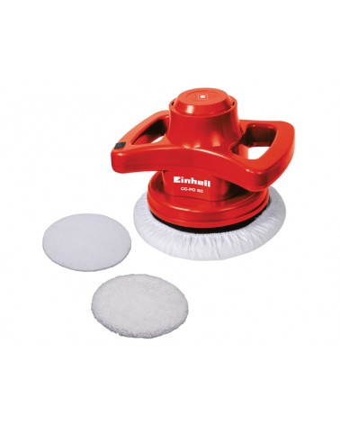 Einhell lucidatrice per auto. Potenza 90W, 3700 giri al minuto, platorello 240mm, 1 cuffia in cotone e 1 cuffia sintetica. Codic