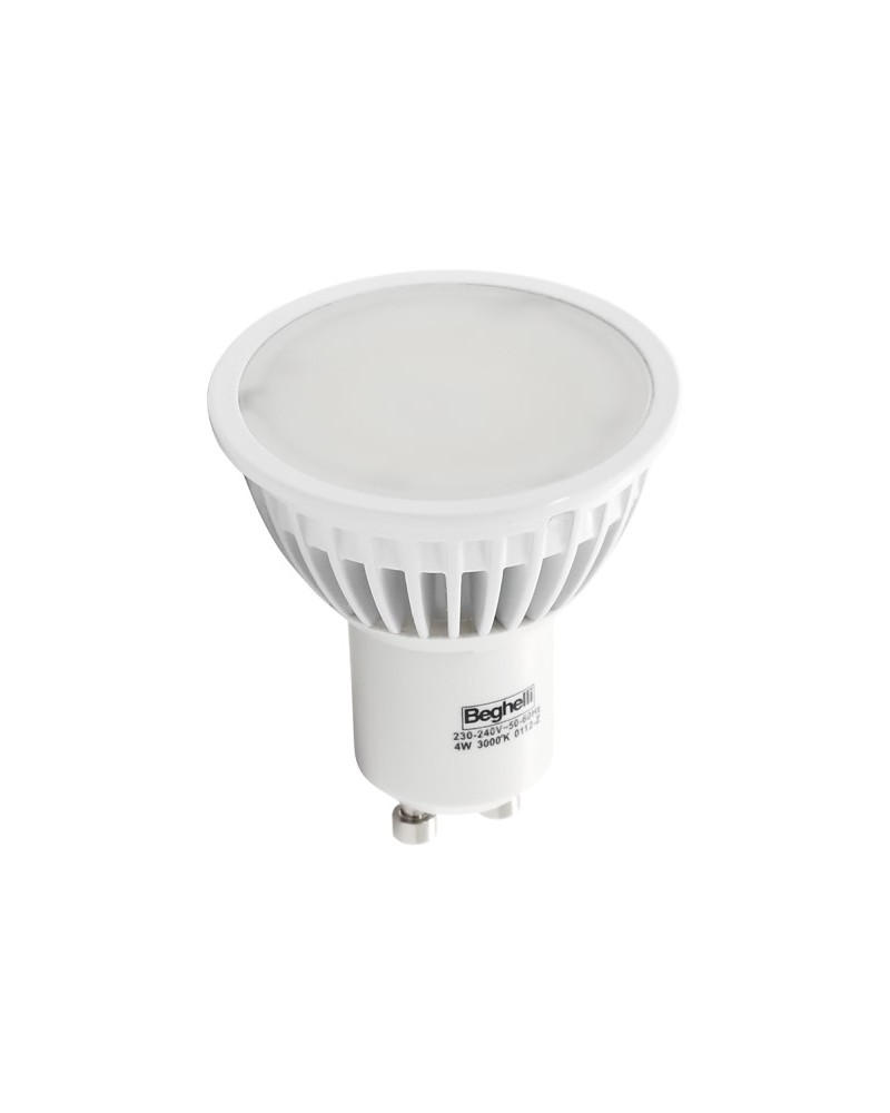 Faretto LED beghelliECOLED STD GU10 4W=35W LUCE FREDDA 6500K 280LUMEN  38°Dimensioni: 50x56mm