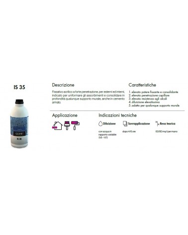 FISSATIVO ACRILICO IS 35 CONSOLIDANTE INCOLORE ICORIP 1 LT