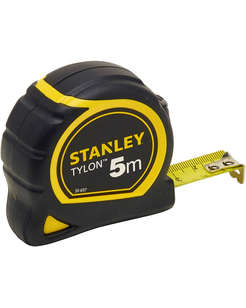 Flessometro STANLEY tipo TYLON MT 5 MM19 - cassa ergonomica in ABS antiurto - rivestimento in gomma antiscivolo