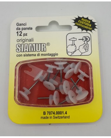 GANCI DA PARETE SIAMUR ORIGINALI CON SISTEMA DI MONTAGGIO 12PZ