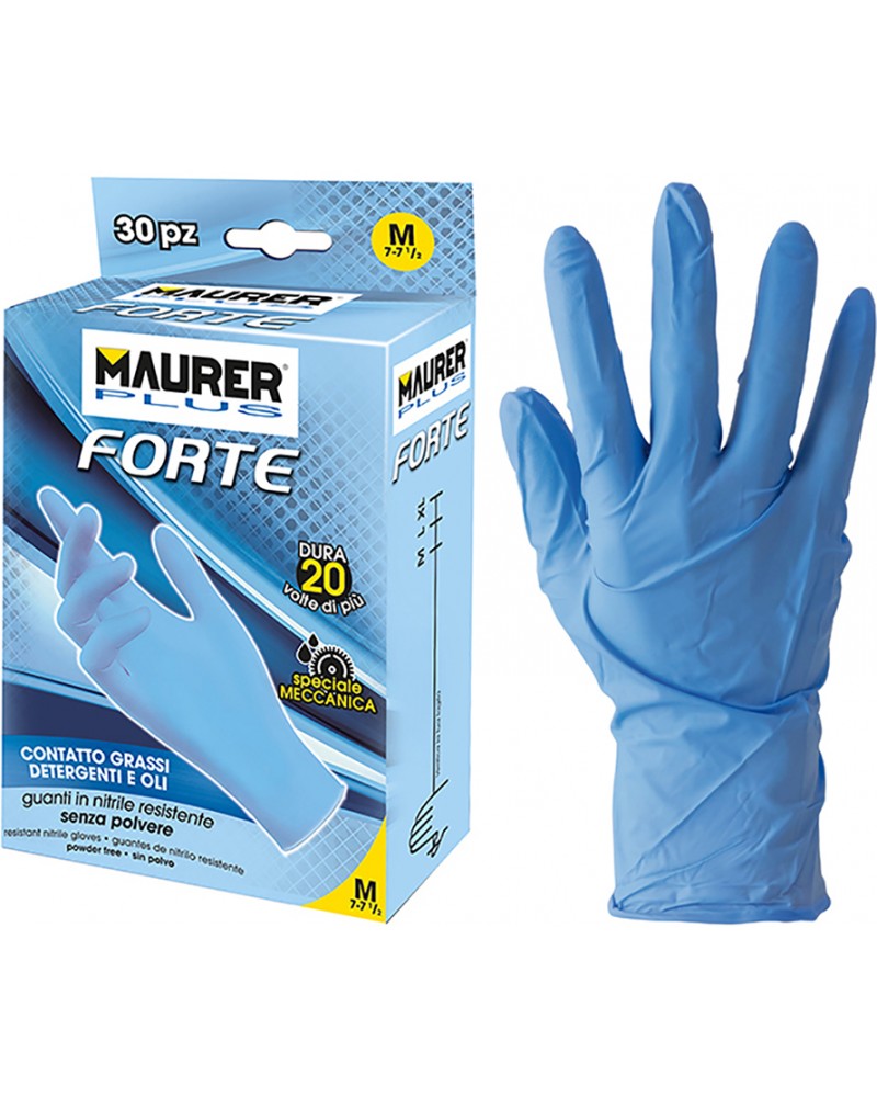 GUANTI IN NITRILE FORTE BLU TG.L CONF. 30 PEZZI