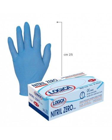 GUANTI MONOUSO NITRILE BLU TAGLIA XL SENZA POLVERE 100PZ LOGICA