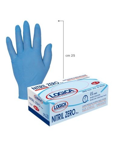 GUANTI NITRILE BLU TAGLIA S SENZA POLVERE 100PZ LOGICA