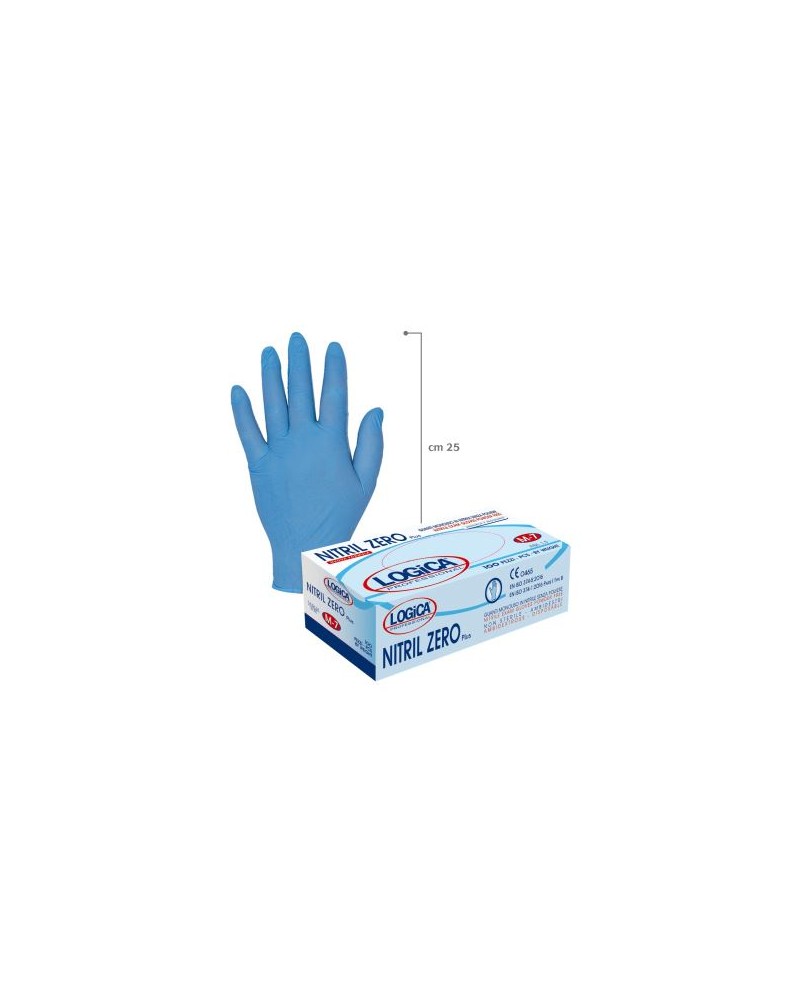 GUANTI NITRILE BLU TAGLIA S SENZA POLVERE 100PZ LOGICA