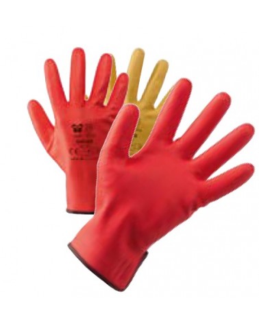 GUANTO DRIVER tecnico a filo continuo 100% nylon / nitrile TAGLIA 10 ROSSO. Supporto interno a filo continuo in nylon. Completam